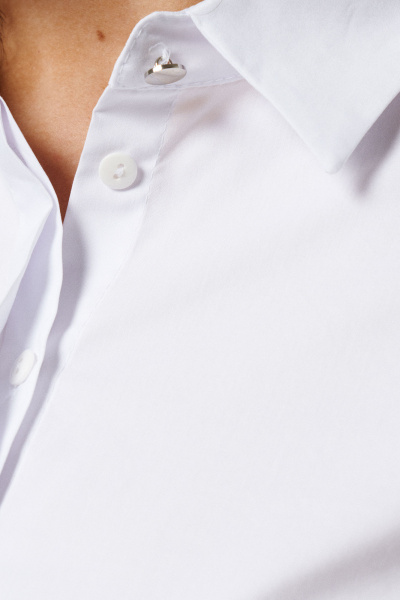 Платье из трикотажа с декоративной молнией и карманами Панда ПА-457340 белый - фото 3