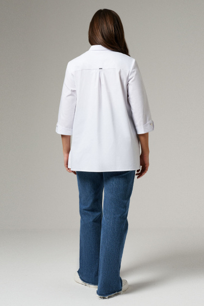 Платье из трикотажа с декоративной молнией и карманами Панда ПА-457340 белый - фото 4