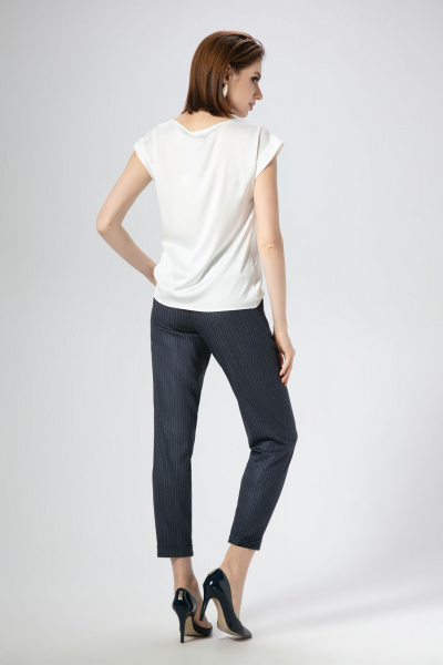 Блуза летняя белая с коротким рукавом и мягкой тканью Панда ПА-459340 молочный - фото 2