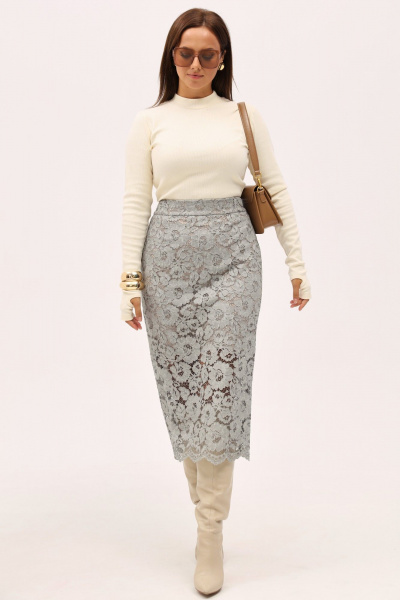 Юбка-карандаш из кружевной ткани на каждый день Angelina & Сompany 1153 - фото 3