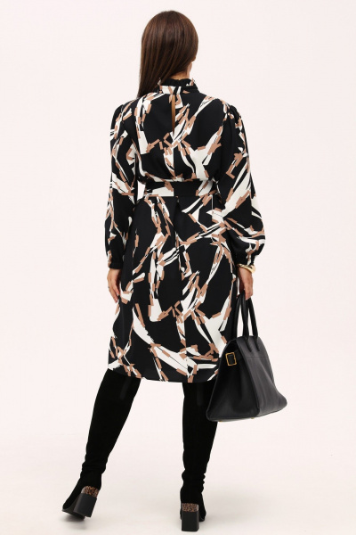 Платье А-силуэта миди с воротником-стойкой и принтом Angelina & Сo 1154 - фото 9