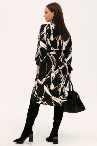 Платье А-силуэта миди с воротником-стойкой и принтом Angelina & Сo 1154 - фото 5