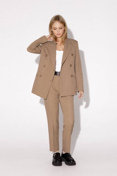 Костюм-тройка из жакета, жилета и укороченных брюк PiRS 5049 бежевый - фото 3