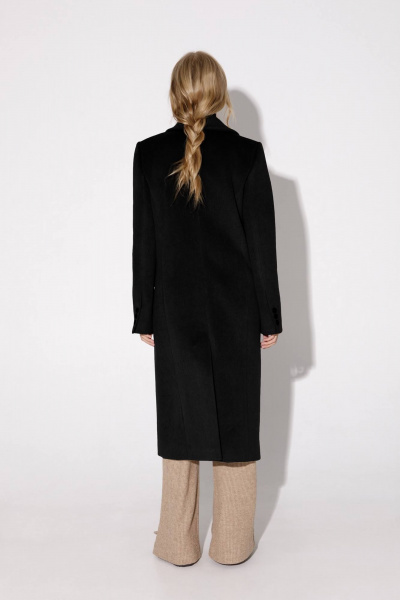 Демисезонное пальто со шлицей и отрезными бочками PiRS 5059 черный - фото 2