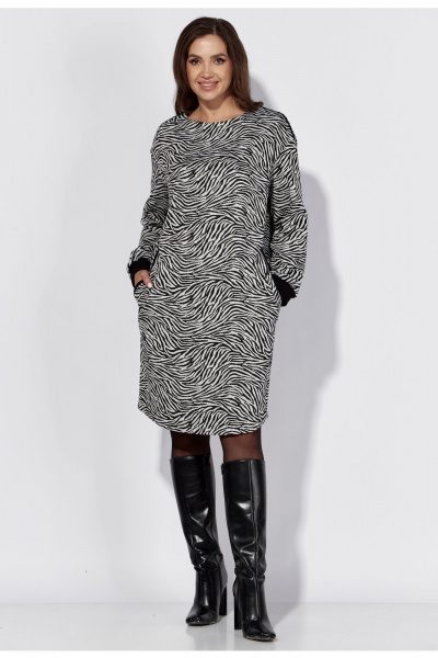 Демисезонное платье прямого силуэта из трикотажа с карманами TAiER 1317 - фото 1