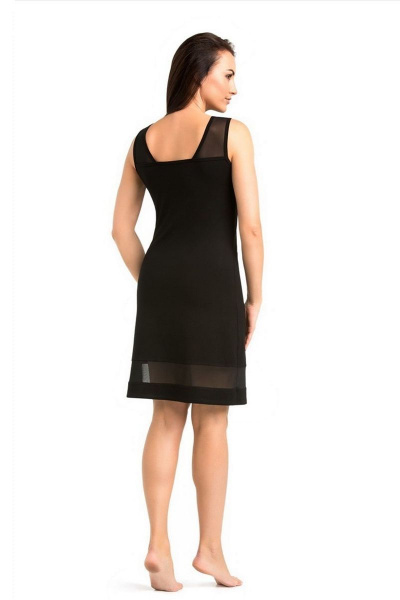 Ночная сорочка из вискозы и сетчатого трикотажа Teyli 2808/170,176 черный - фото 2