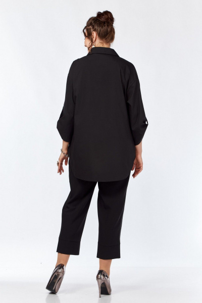 Стильная женская рубашка с спущенным плечом и вышивкой Grace for you 012 - фото 4