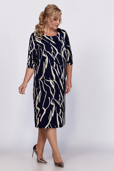 Платье прямого силуэта с шлицей и рукавом 41 см Algranda А3996-1 - фото 1