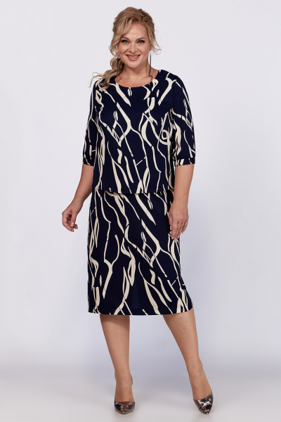 Платье прямого силуэта с шлицей и рукавом 41 см Algranda А3996-1 - фото 4