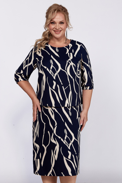 Платье прямого силуэта с шлицей и рукавом 41 см Algranda А3996-1 - фото 7