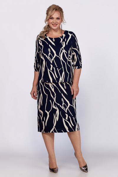 Платье прямого силуэта с шлицей и рукавом 41 см Algranda А3996-1 - фото 8