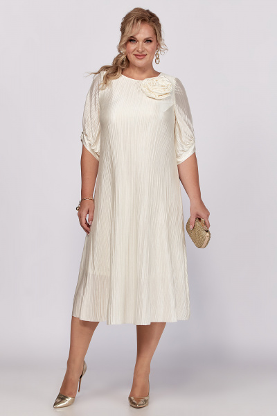 Платье в винтажном стиле из шелка и плиссе Algranda А4021 - фото 1