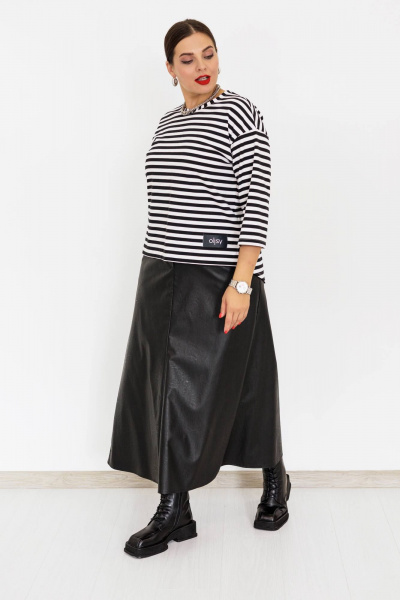 Длинная юбка годе из экокожи с карманами и поясом Ollsy 04030 - фото 8