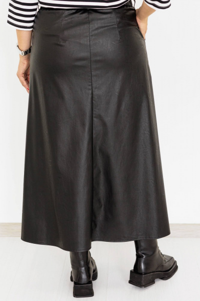 Длинная юбка годе из экокожи с карманами и поясом Ollsy 04030 - фото 7