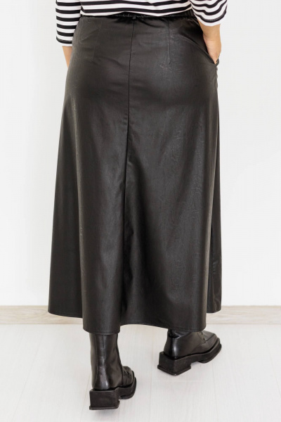 Длинная юбка годе из экокожи с карманами и поясом Ollsy 04030 - фото 6