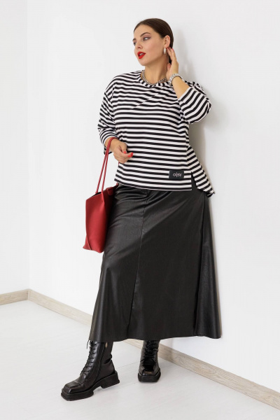 Длинная юбка годе из экокожи с карманами и поясом Ollsy 04030 - фото 2