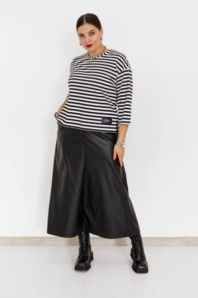 Длинная юбка годе из экокожи с карманами и поясом Ollsy 04030 - фото 1