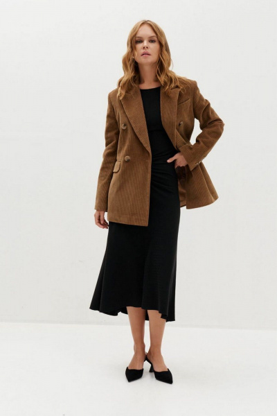 Демисезонный жакет вельвет с карманами и шлицей C. of PAPAYA NEW 1705 - фото 2