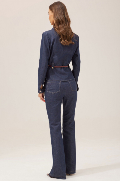 Стильный джинсовый костюм с жакетом и брюками с ремнем Lyushe 3913 - фото 6