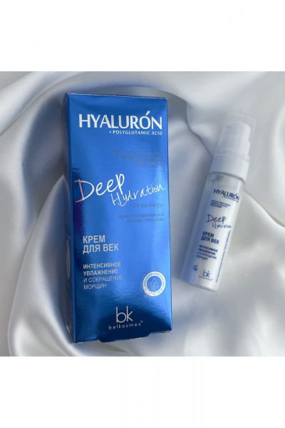 Крем для век с гиалуроновой кислотой и антиоксидантами Belkosmex HYALURON Deep Hydration Крем для век интенсивное увлажнение - фото 7