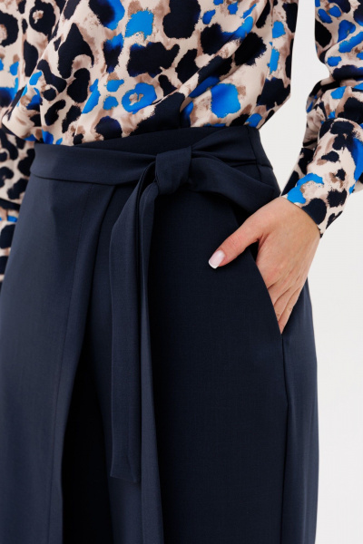 Прямые брюки из текстиля с запахом и карманами Ambera Style 1073-1 - фото 5