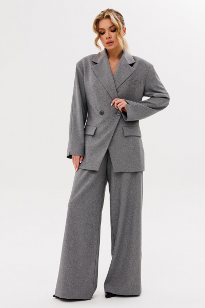 Свободные брюки из шерсти с складками и застежкой на пуговицу Ambera Style 1092-3 - фото 3