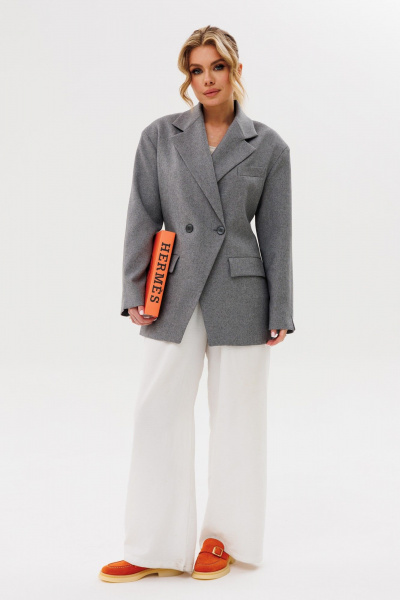 Жакет из шерсти со спущенным плечом и декоративным швом Ambera Style 1101 - фото 3