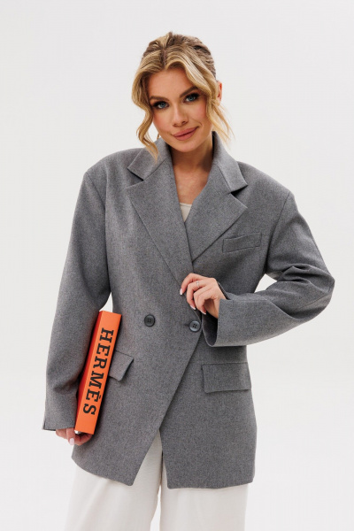 Жакет из шерсти со спущенным плечом и декоративным швом Ambera Style 1101 - фото 1