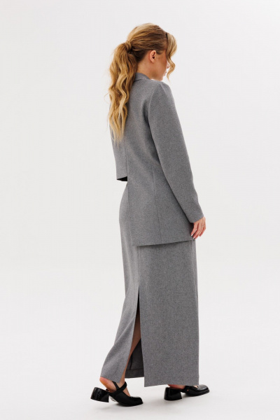 Миди расклешенная юбка с разрезом и классической застежкой Ambera Style 1104 - фото 9