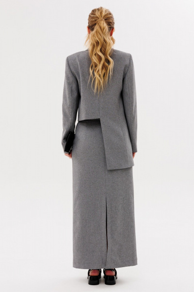 Миди расклешенная юбка с разрезом и классической застежкой Ambera Style 1104 - фото 8