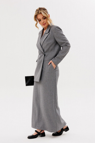 Миди расклешенная юбка с разрезом и классической застежкой Ambera Style 1104 - фото 6