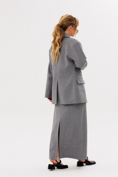 Миди расклешенная юбка с разрезом и классической застежкой Ambera Style 1104 - фото 3