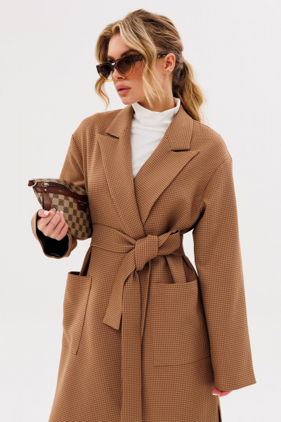 Демисезонный кардиган со спущенным плечом и накладными карманами Ambera Style 1105 - фото 6