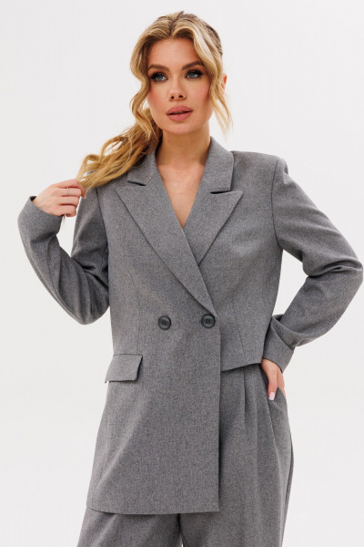 Юбка миди с разрезом и жакет из шерсти в стиле casual Ambera Style 2087 - фото 5