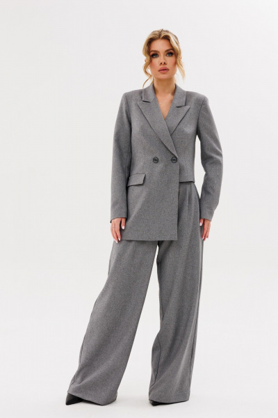 Юбка миди с разрезом и жакет из шерсти в стиле casual Ambera Style 2087 - фото 3