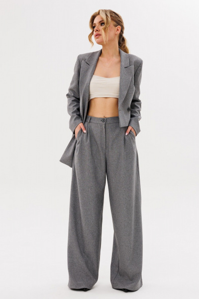 Юбка миди с разрезом и жакет из шерсти в стиле casual Ambera Style 2087 - фото 6