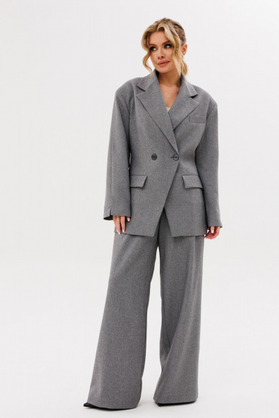Свободные брюки и жакет из шерсти для повседневного образа Amberа Style 2088 - фото 1