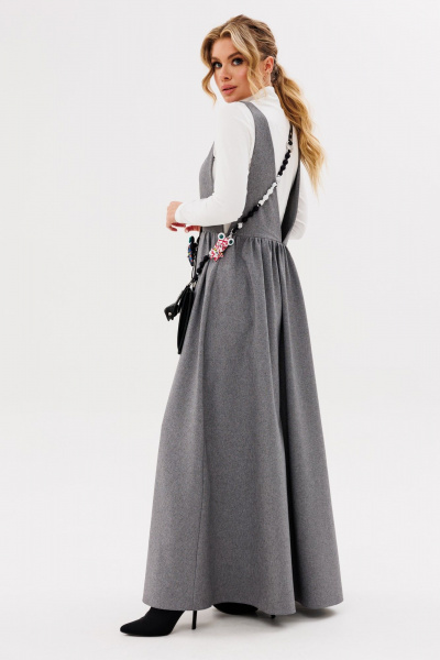 Джемпер с высоким воротником и сарафан А-силуэта из трикотажа Ambera Style 2091 - фото 3