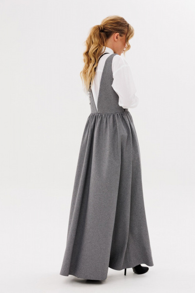 Белый сарафан А-силуэта и свободная рубашка из хлопка Ambera Style 2092 - фото 6