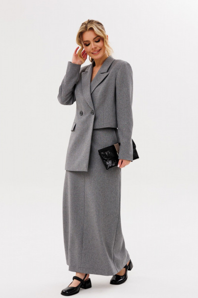 Жакет и юбка из шерсти с прорезными карманами и разрезом Ambera Style 2094 - фото 7