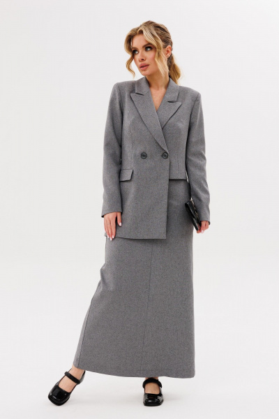 Жакет и юбка из шерсти с прорезными карманами и разрезом Ambera Style 2094 - фото 2