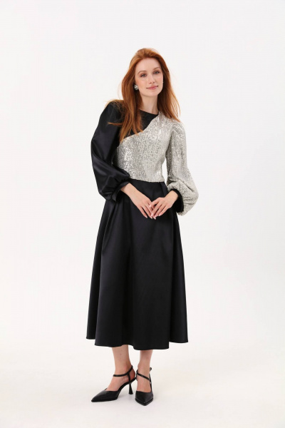 Нарядное миди платье с кружевным декором и пайетками NikVa 416-5 - фото 7