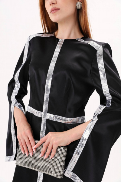 Миди платье с разрезом и пайетками для нарядного образа NikVa 728-2 - фото 5