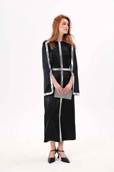 Миди платье с разрезом и пайетками для нарядного образа NikVa 728-2 - фото 4