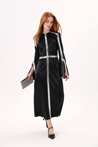 Миди платье с разрезом и пайетками для нарядного образа NikVa 728-2 - фото 3