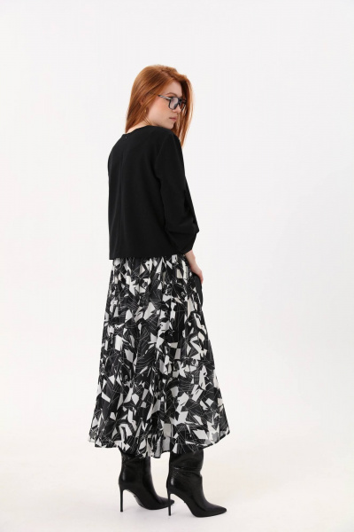 Платье макси с асимметричным лифом и плиссированной юбкой NikVa 740-4 - фото 6