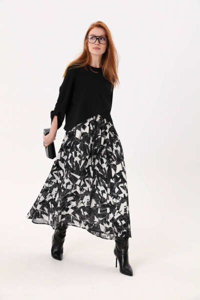 Платье макси с асимметричным лифом и плиссированной юбкой NikVa 740-4 - фото 4