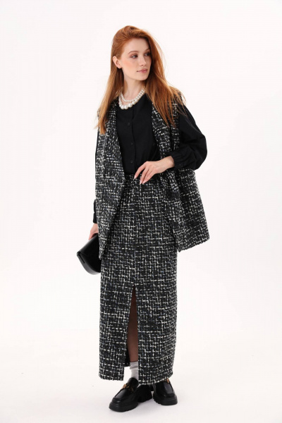 Костюм жилет и юбка прямого кроя на резинке NikVa 809-1 - фото 5