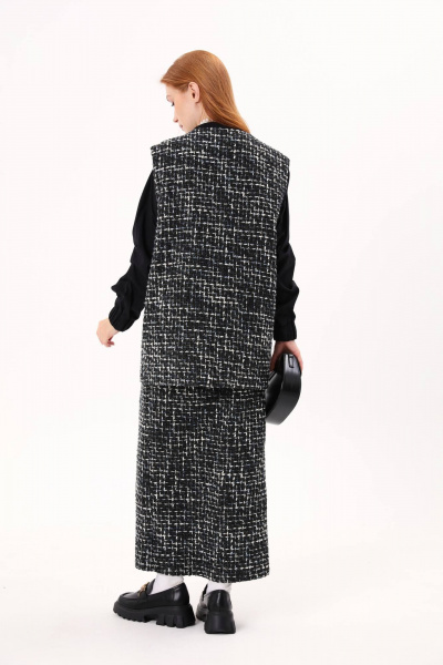 Костюм жилет и юбка прямого кроя на резинке NikVa 809-1 - фото 3