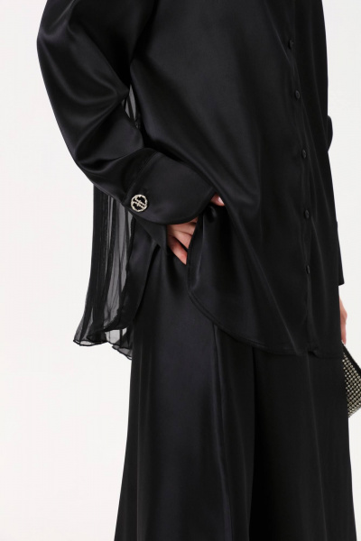 Платье-халат с расширенным силуэтом и плиссированным шифоном NikVa 811-1 - фото 3